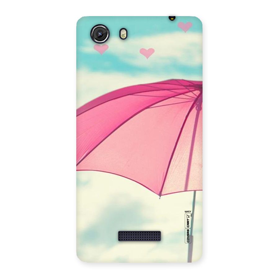 Cute Pink Umbrella Back Case for Micromax Unite 3