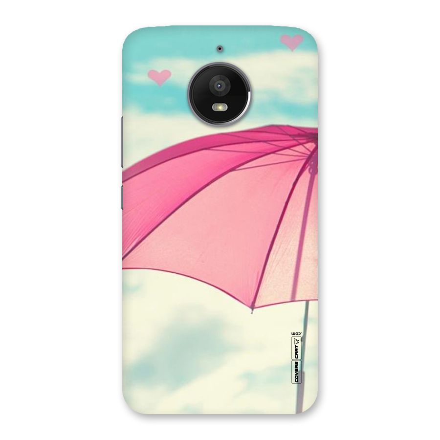 Cute Pink Umbrella Back Case for Moto E4 Plus
