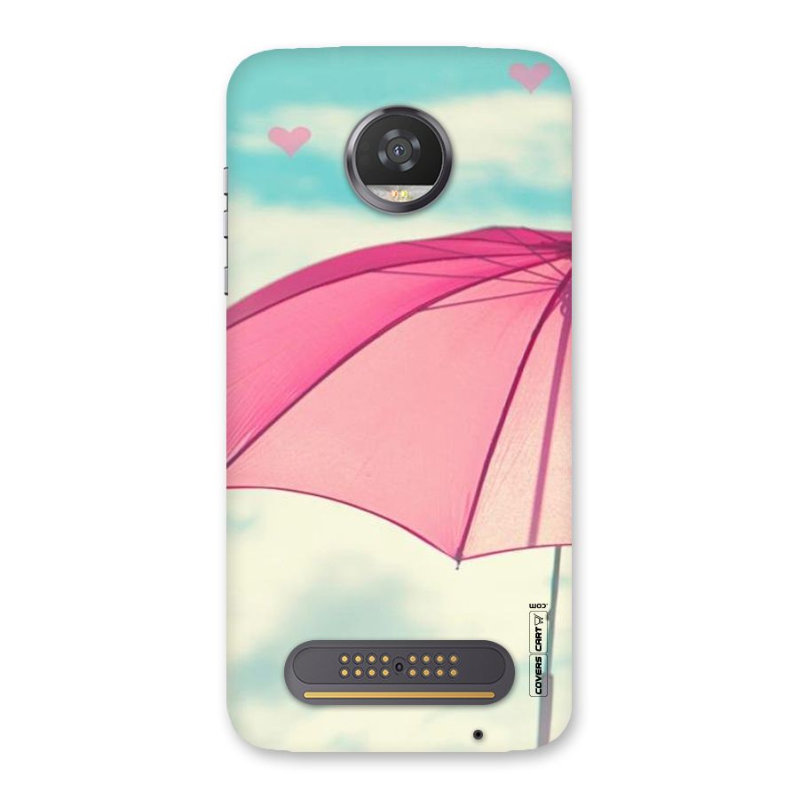 Cute Pink Umbrella Back Case for Moto Z2 Play