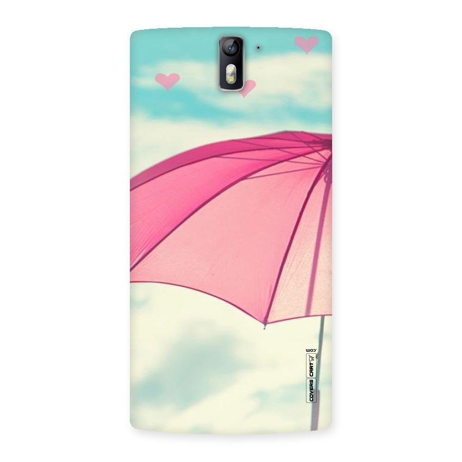Cute Pink Umbrella Back Case for One Plus One