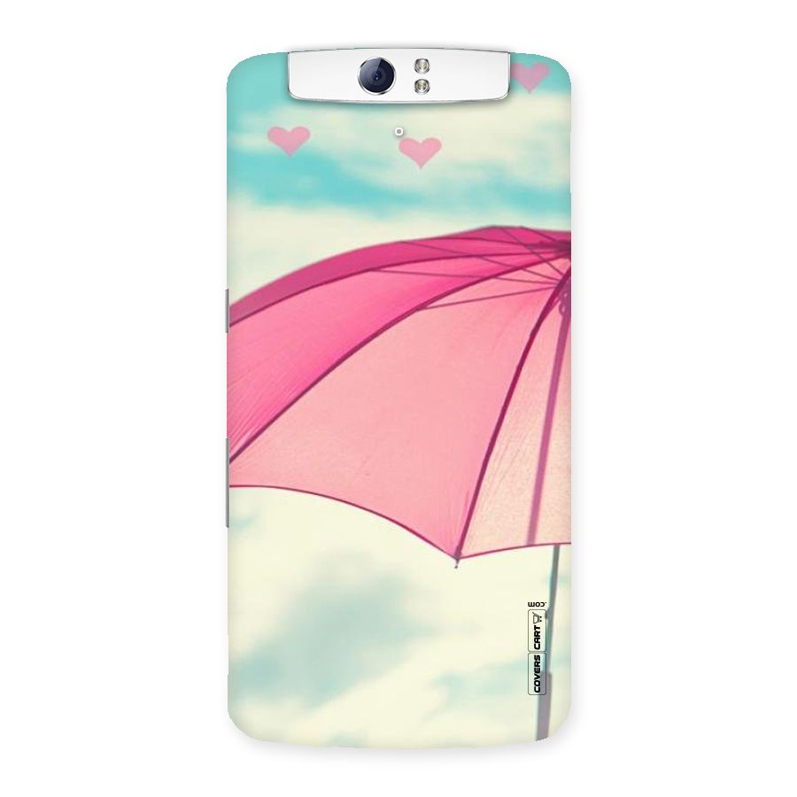 Cute Pink Umbrella Back Case for Oppo N1