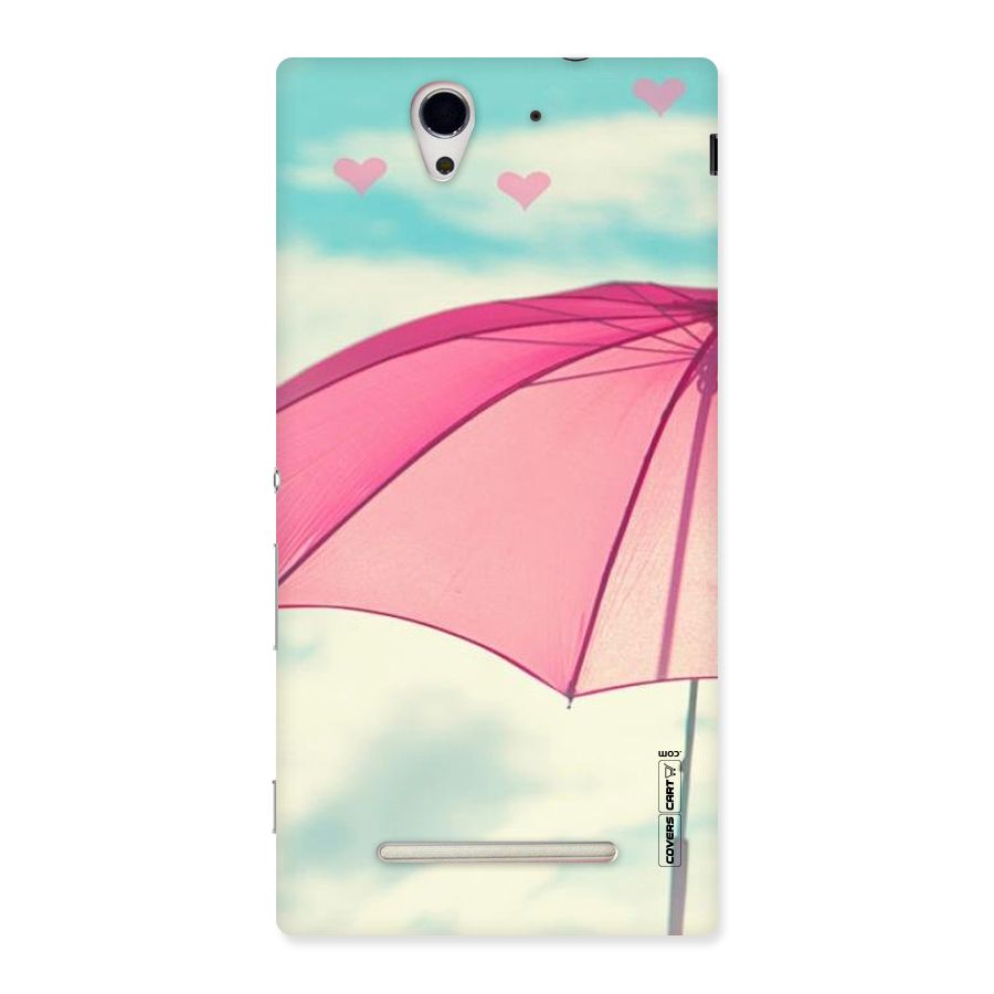 Cute Pink Umbrella Back Case for Sony Xperia C3
