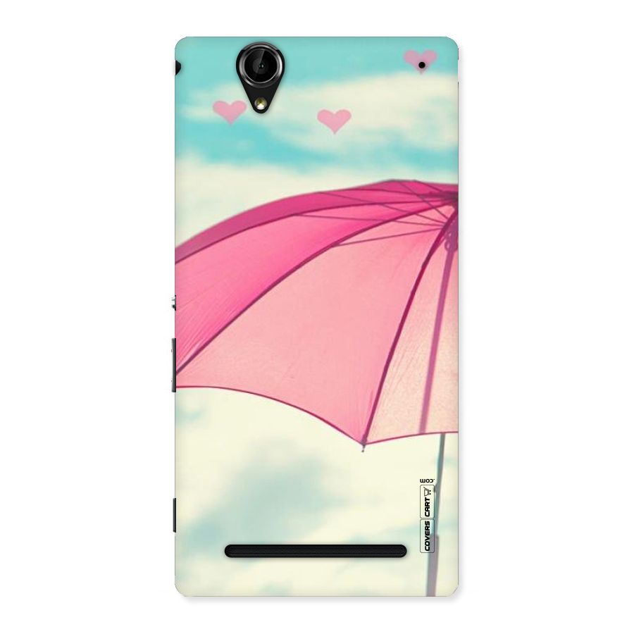 Cute Pink Umbrella Back Case for Sony Xperia T2