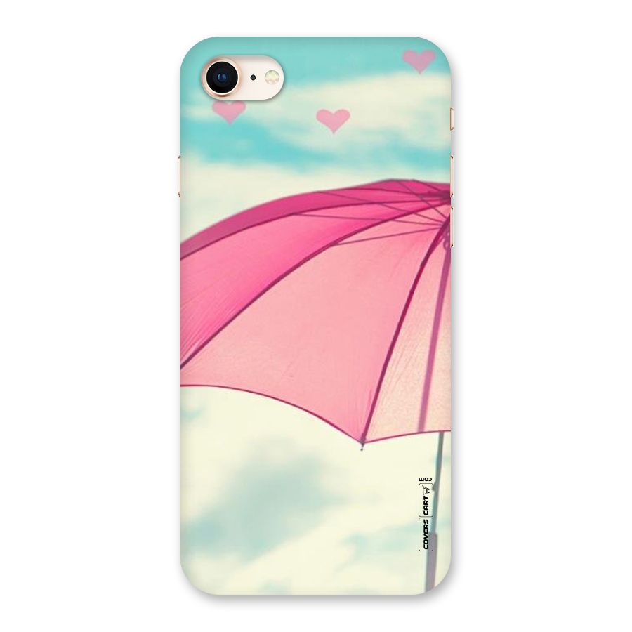 Cute Pink Umbrella Back Case for iPhone 8