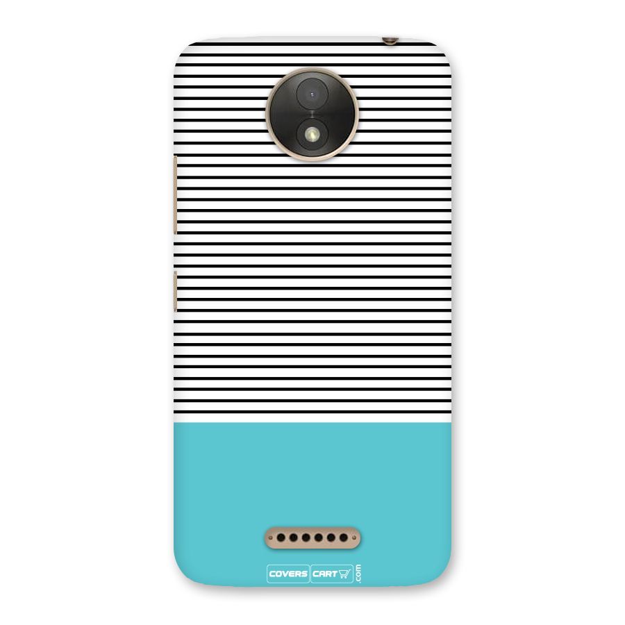 Deep Sky Blue Stripes Back Case for Moto C Plus