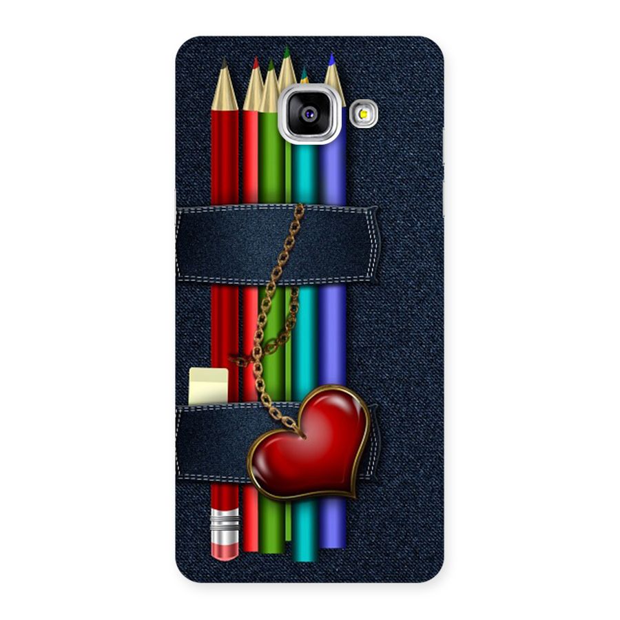 Denim Colorful Pencils Back Case for Galaxy A5 2016