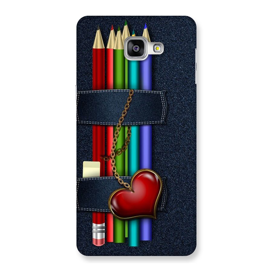 Denim Colorful Pencils Back Case for Galaxy A9
