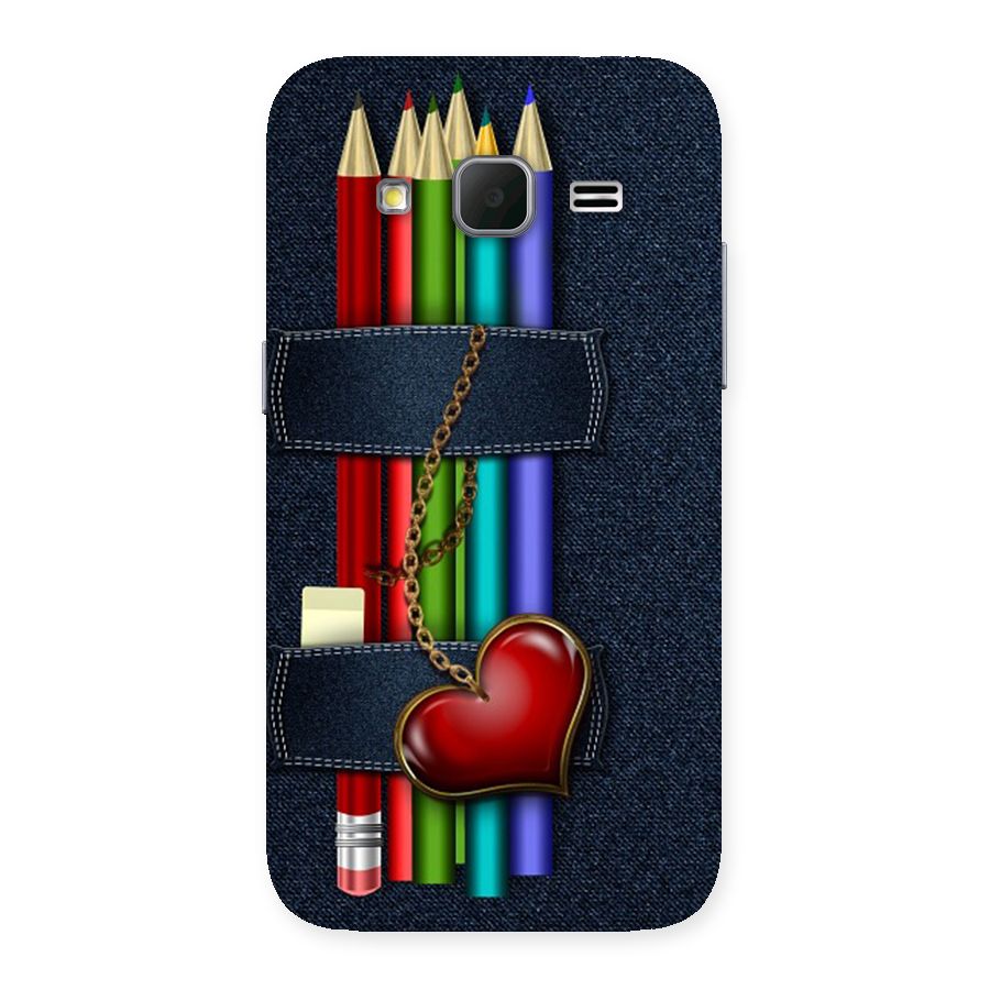 Denim Colorful Pencils Back Case for Galaxy Core Prime