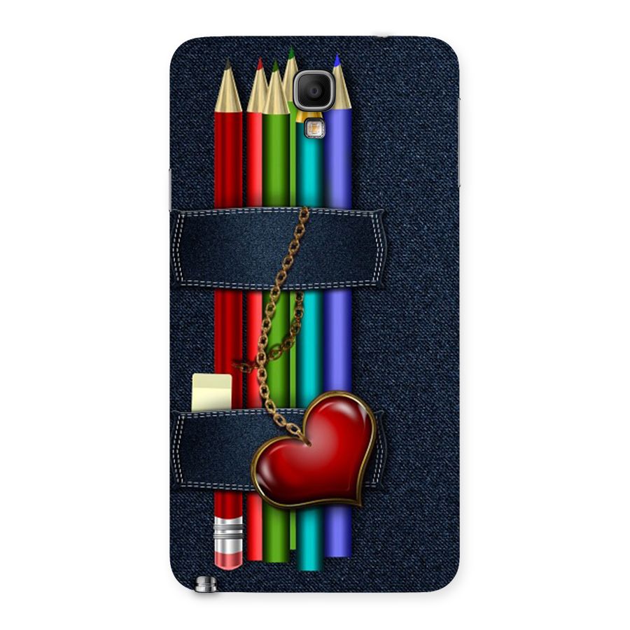 Denim Colorful Pencils Back Case for Galaxy Note 3 Neo