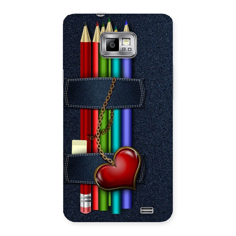 Denim Colorful Pencils Back Case for Galaxy S2