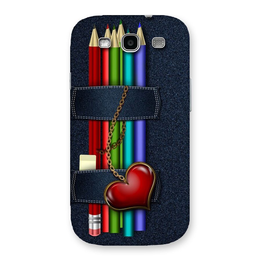 Denim Colorful Pencils Back Case for Galaxy S3