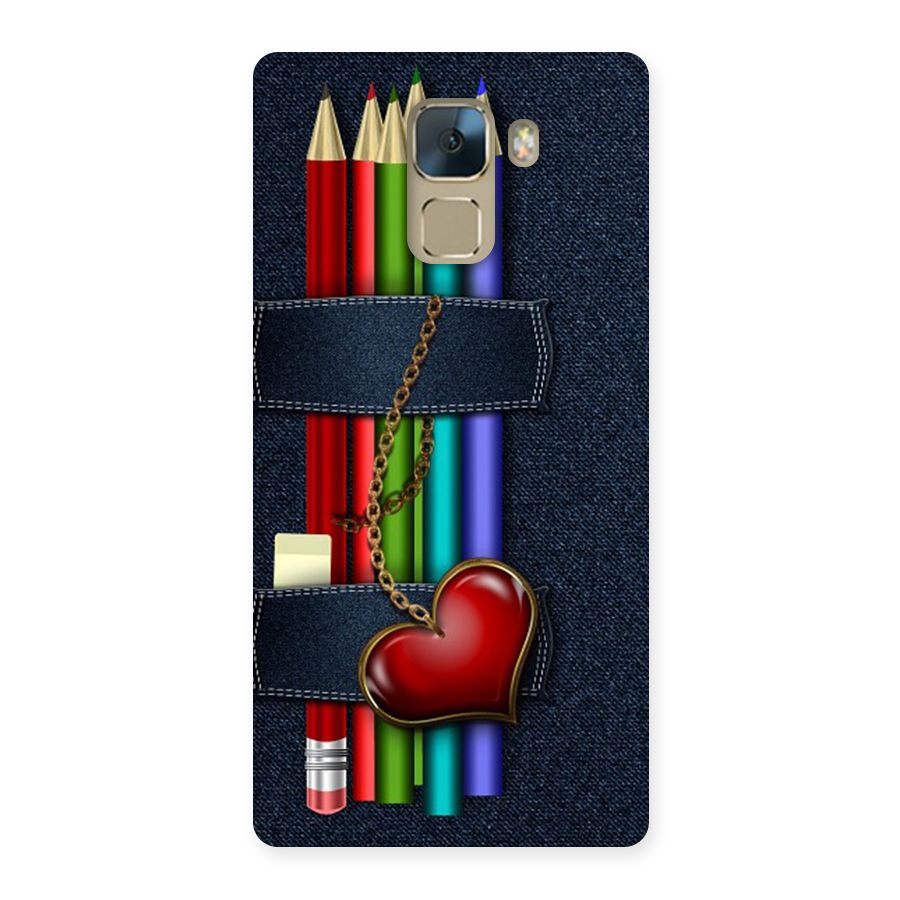 Denim Colorful Pencils Back Case for Huawei Honor 7