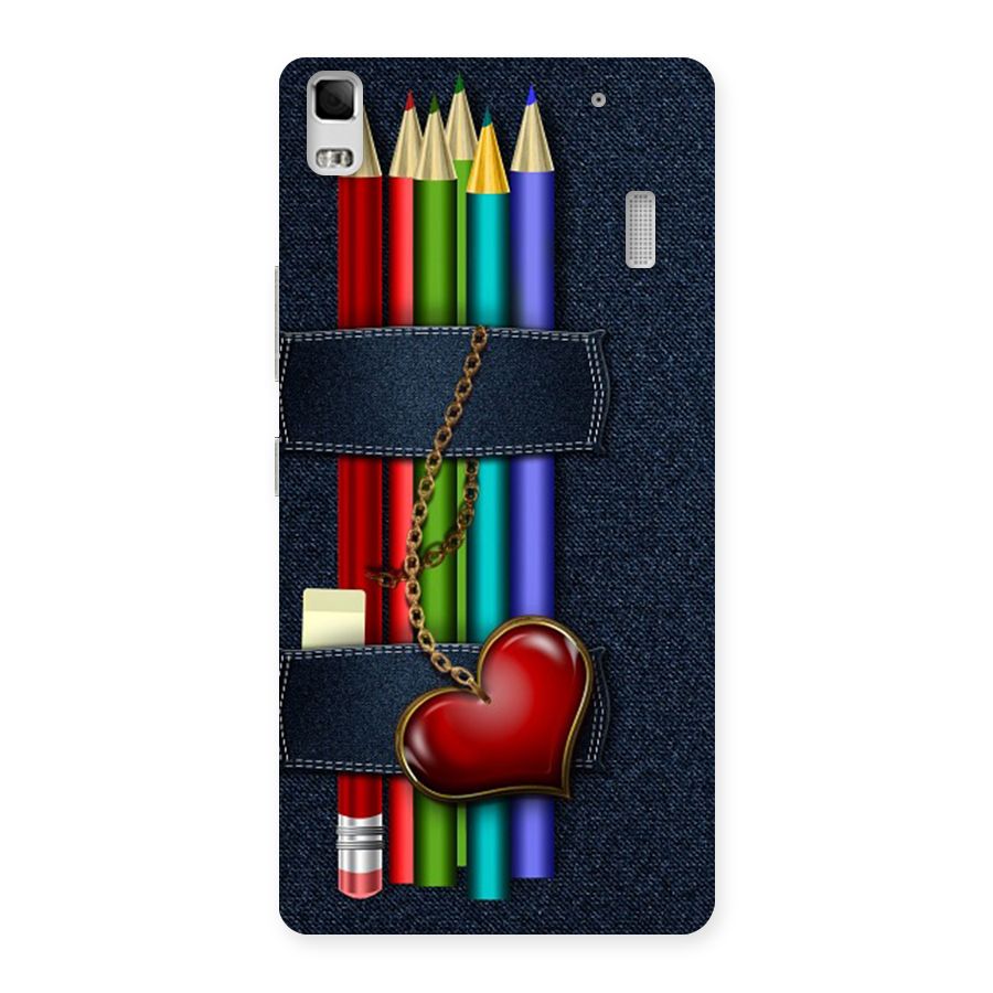 Denim Colorful Pencils Back Case for Lenovo A7000
