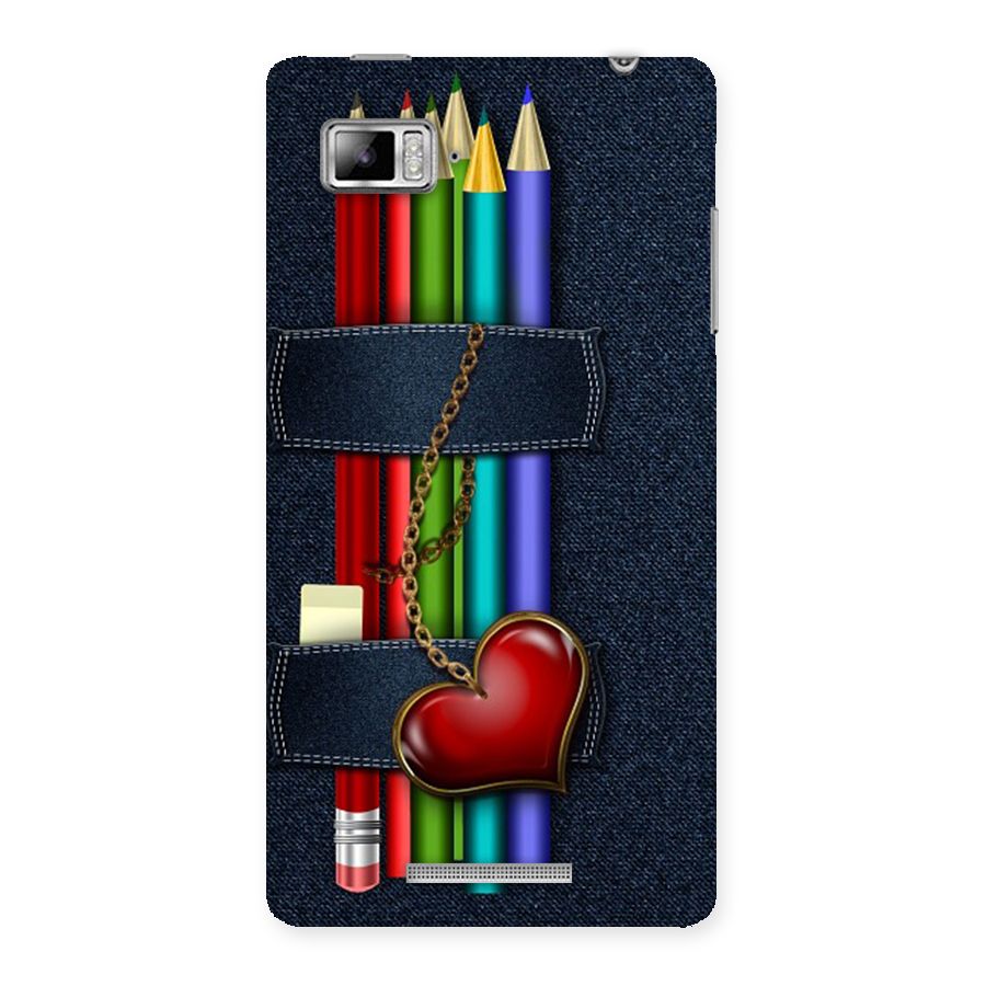 Denim Colorful Pencils Back Case for Lenovo Vibe Z K910