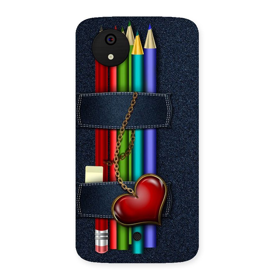 Denim Colorful Pencils Back Case for Micromax Canvas A1