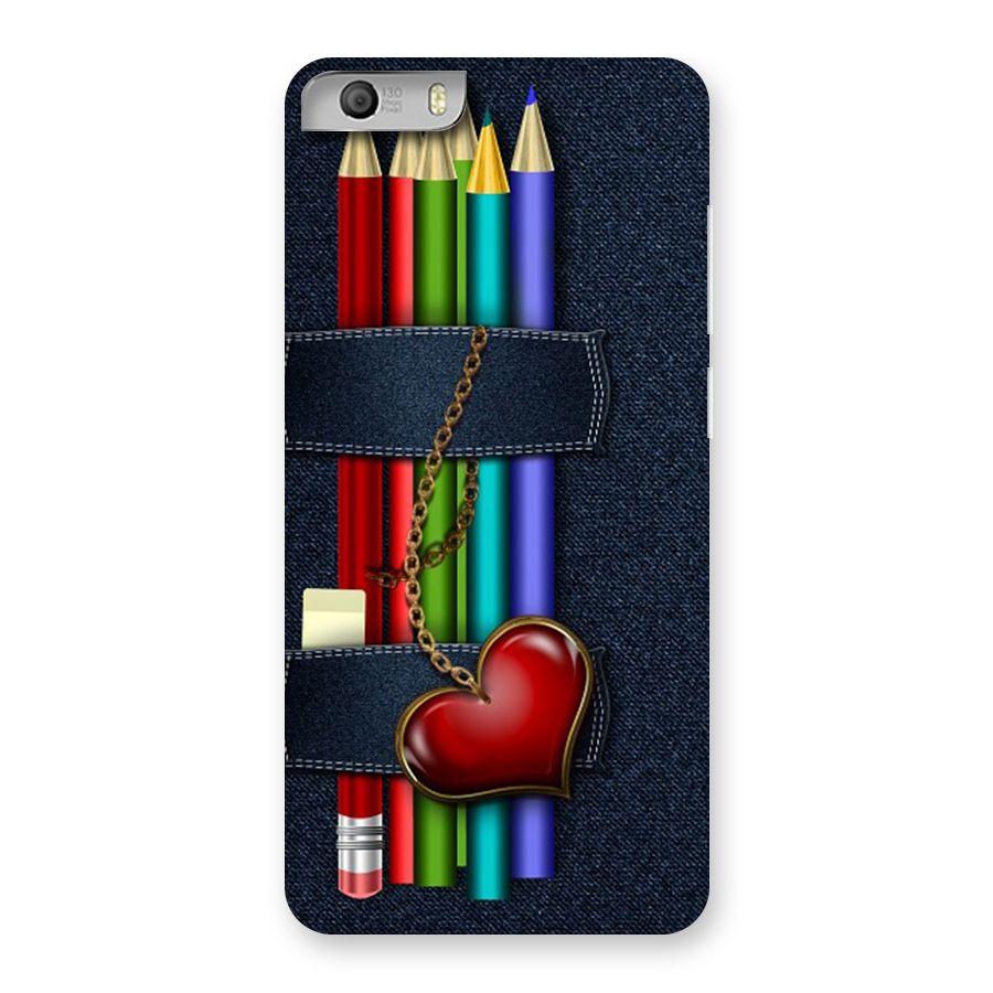 Denim Colorful Pencils Back Case for Micromax Canvas Knight 2