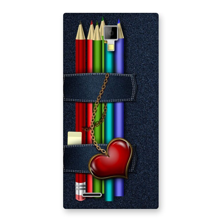 Denim Colorful Pencils Back Case for Micromax Canvas Xpress A99
