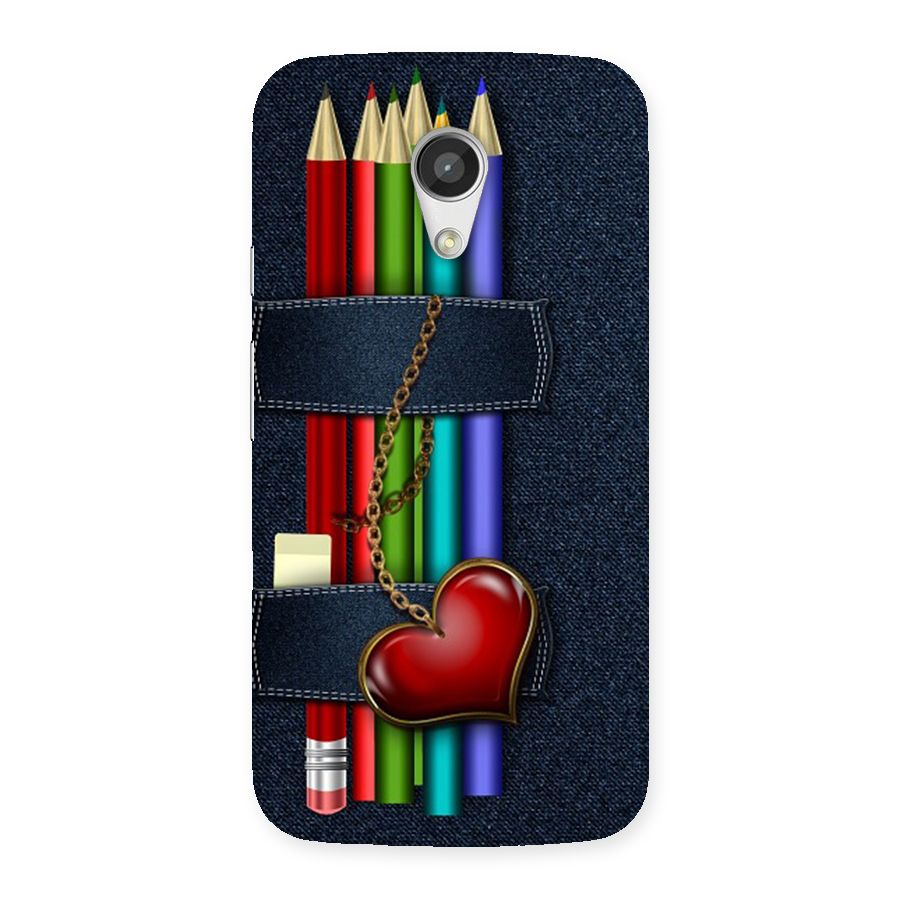 Denim Colorful Pencils Back Case for Moto G 2nd Gen