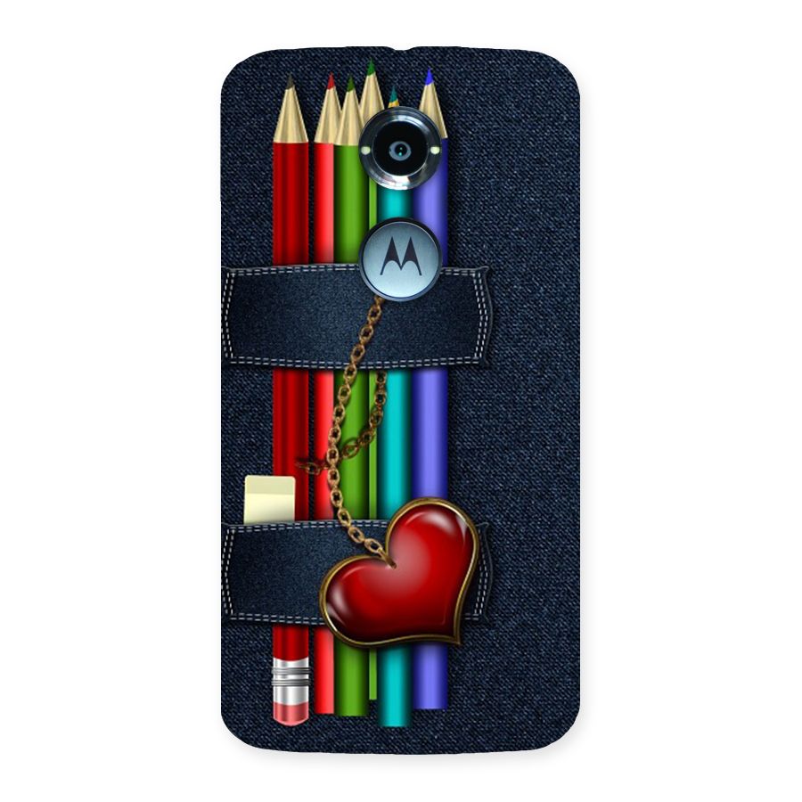 Denim Colorful Pencils Back Case for Moto X 2nd Gen