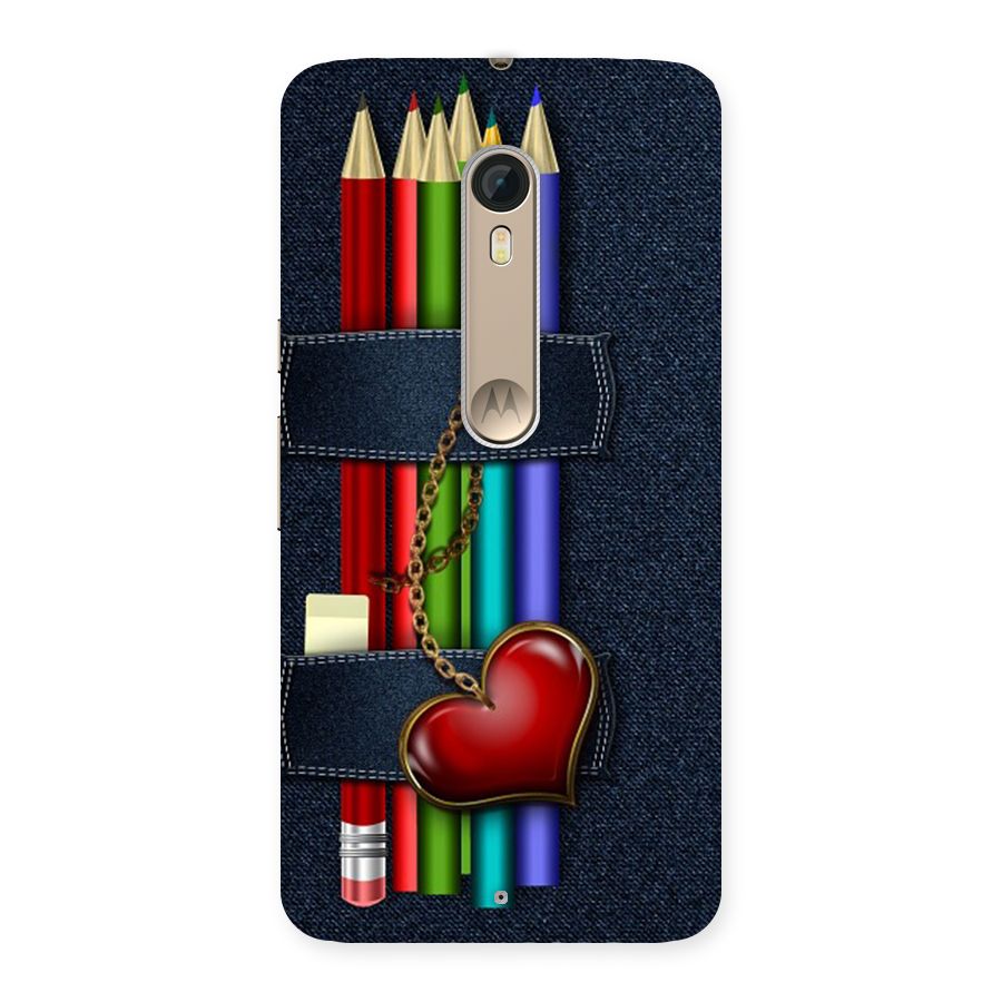 Denim Colorful Pencils Back Case for Motorola Moto X Style