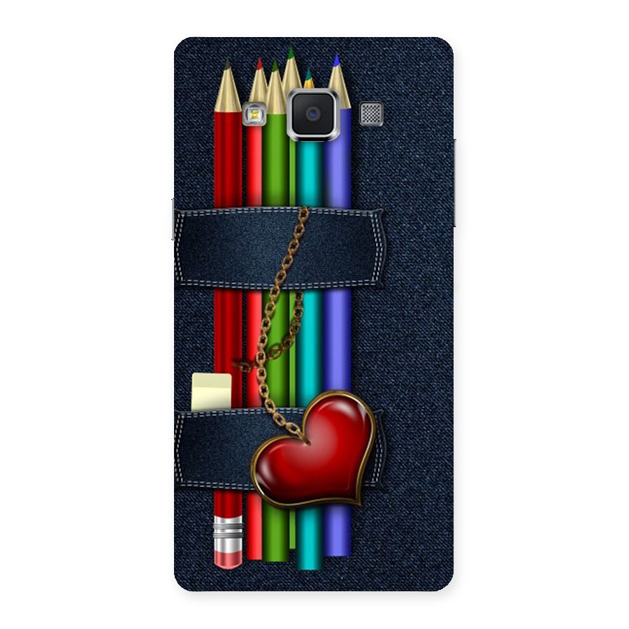 Denim Colorful Pencils Back Case for Samsung Galaxy A5