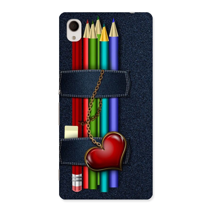 Denim Colorful Pencils Back Case for Sony Xperia M4