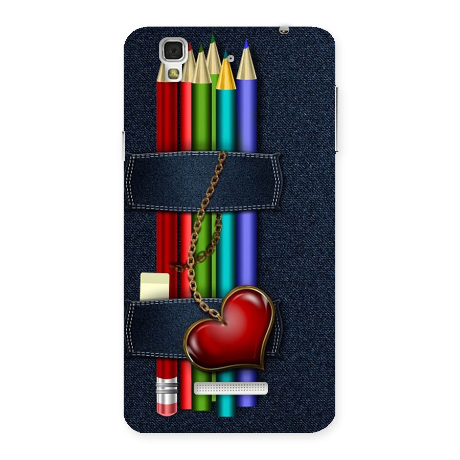 Denim Colorful Pencils Back Case for Yu Yureka