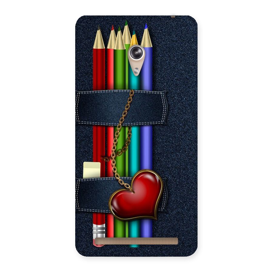 Denim Colorful Pencils Back Case for Zenfone 6
