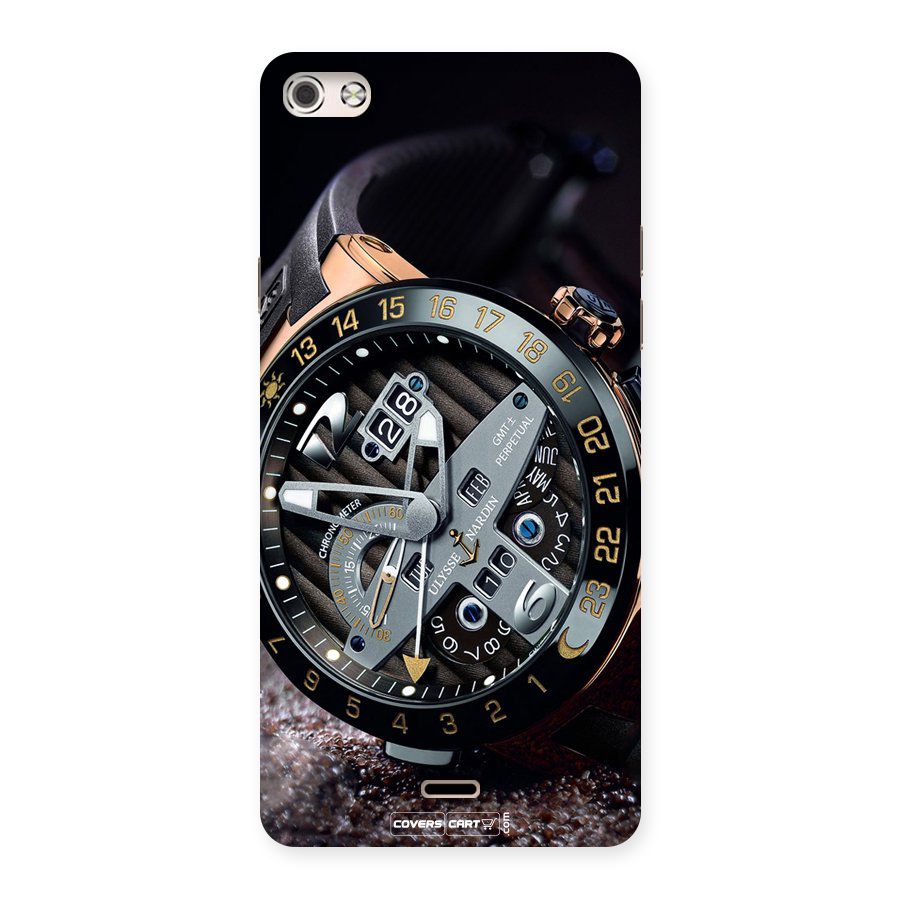 Designer Stylish Watch Back Case for Micromax Canvas Silver 5