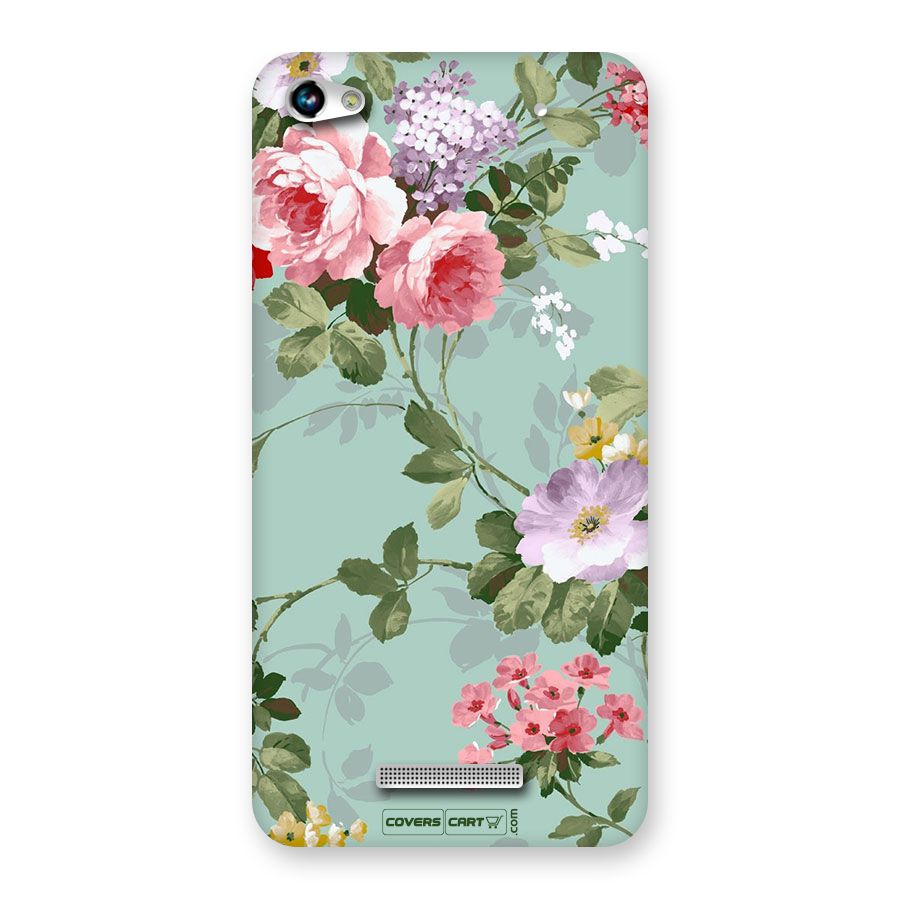 Desinger Floral Back Case for Canvas Hue 2 A316