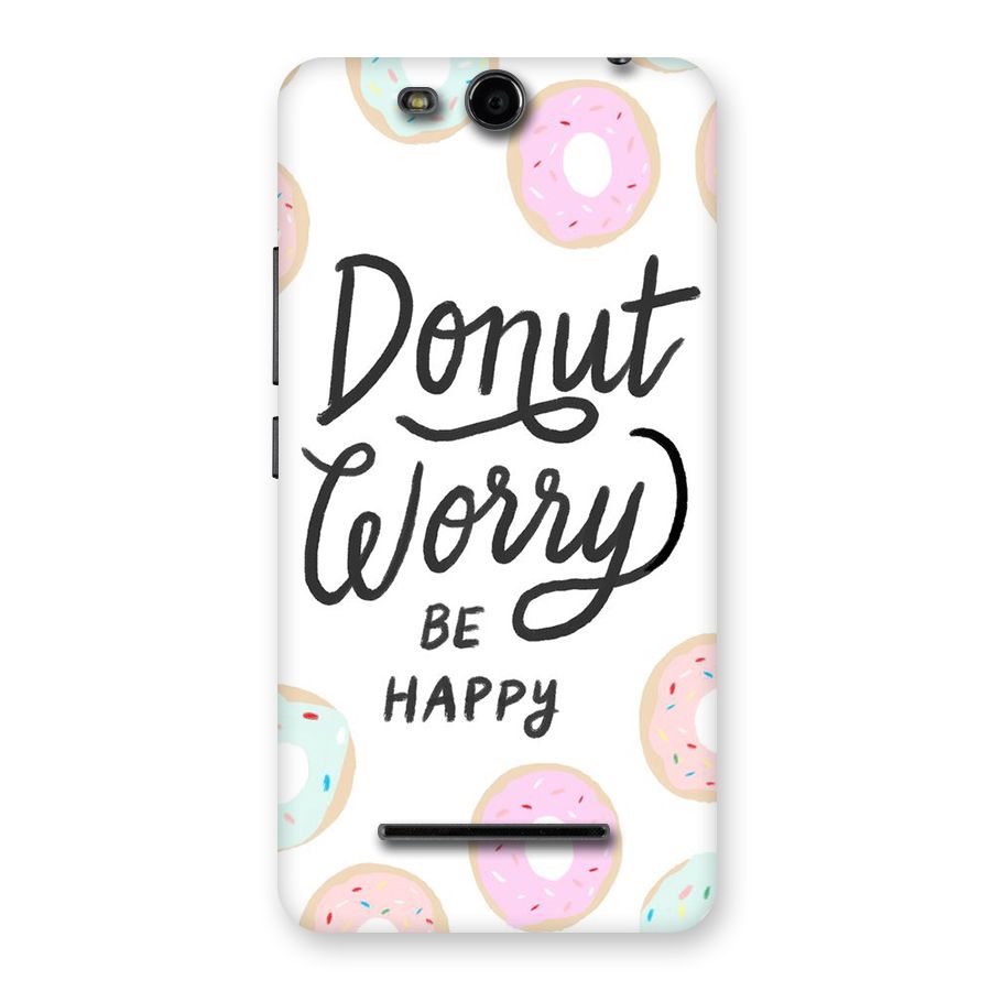 Donut Worry Be Happy Back Case for Micromax Canvas Juice 3 Q392