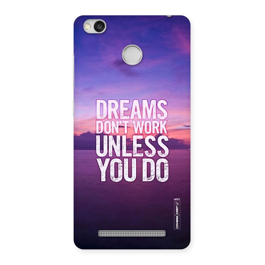 Dreams Work Back Case for Redmi 3S Prime