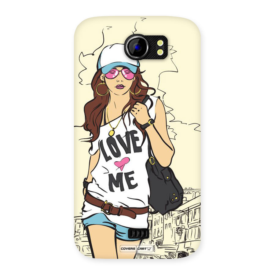 Fashion Girl Back Case for Micromax Canvas 2 A110