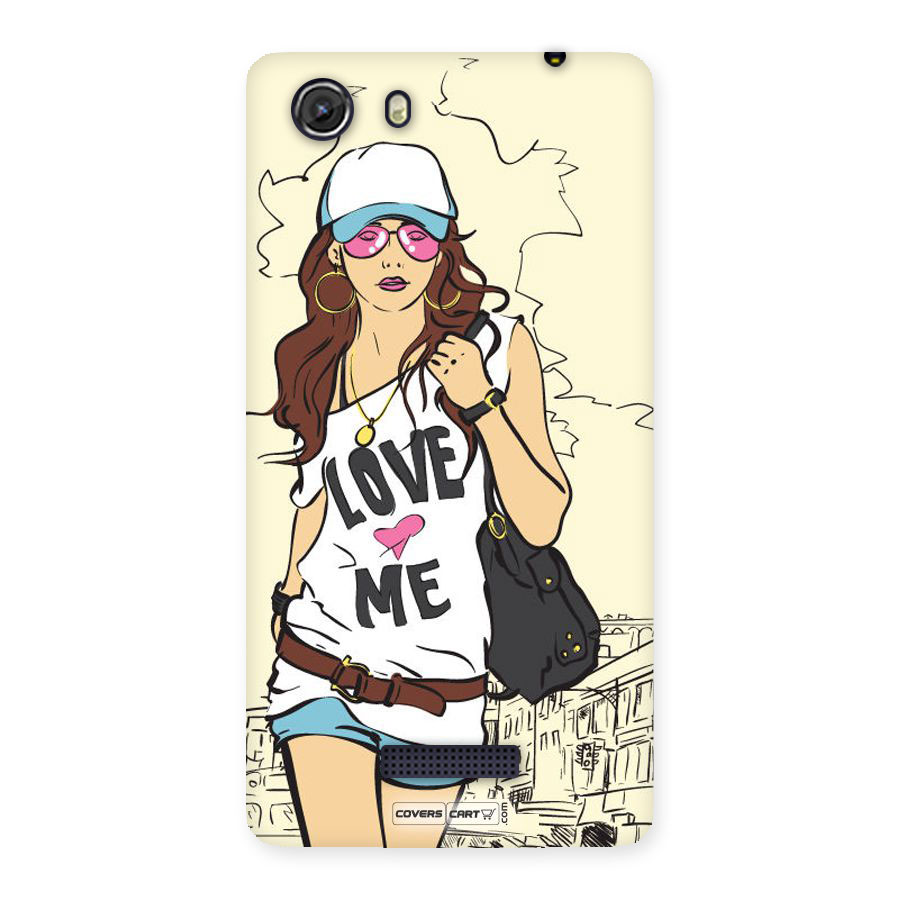 Fashion Girl Back Case for Micromax Unite 3