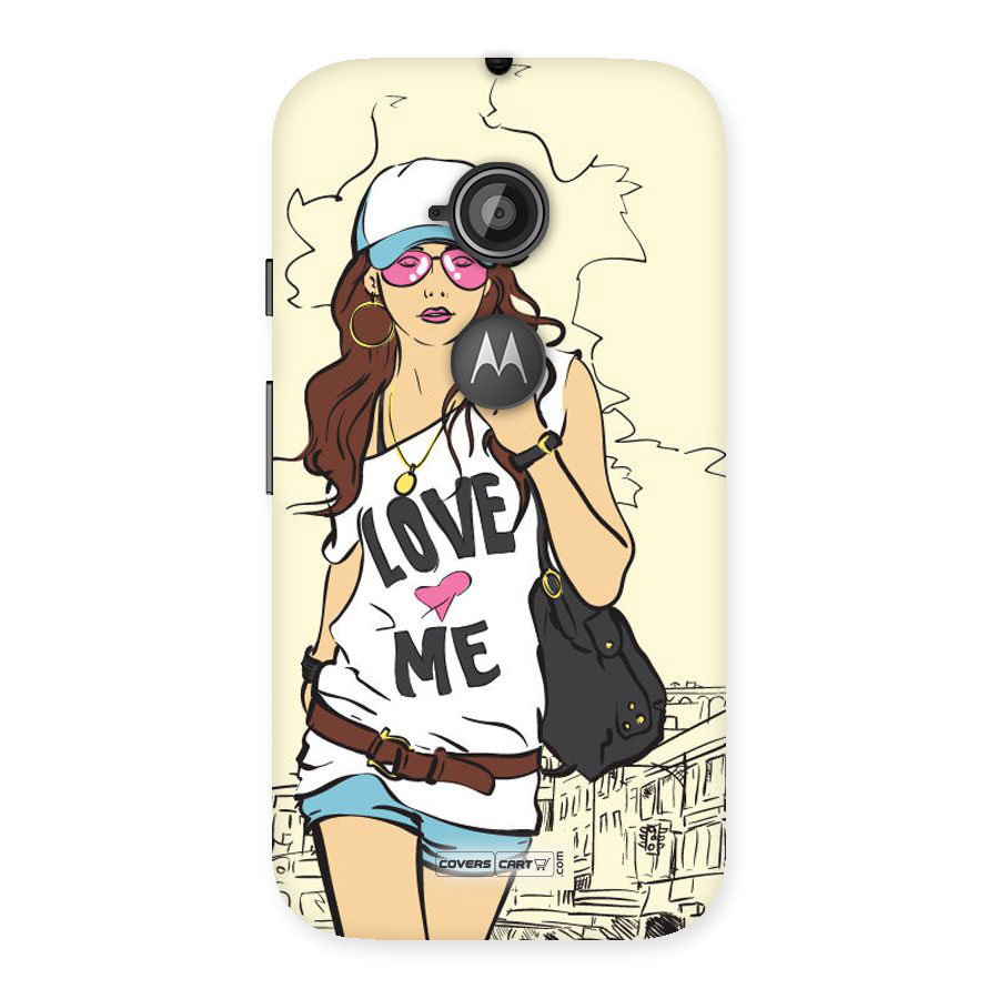 Fashion Girl Back Case for Moto E 2nd Gen