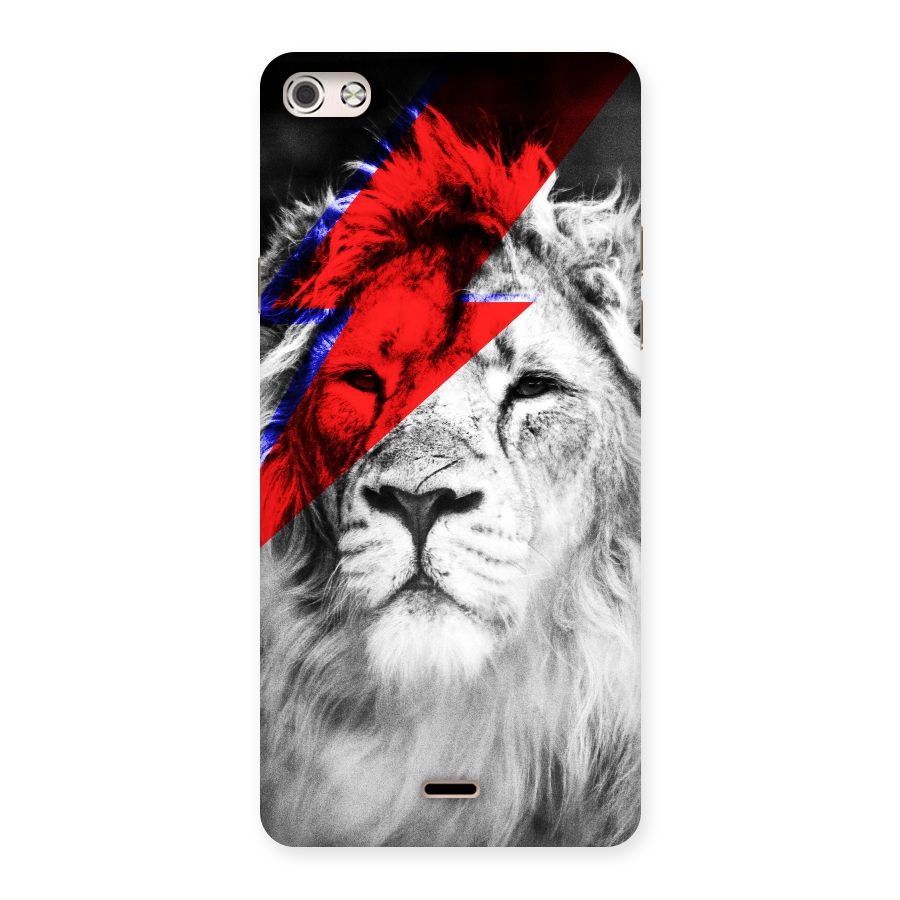 Fearless Lion Back Case for Micromax Canvas Silver 5