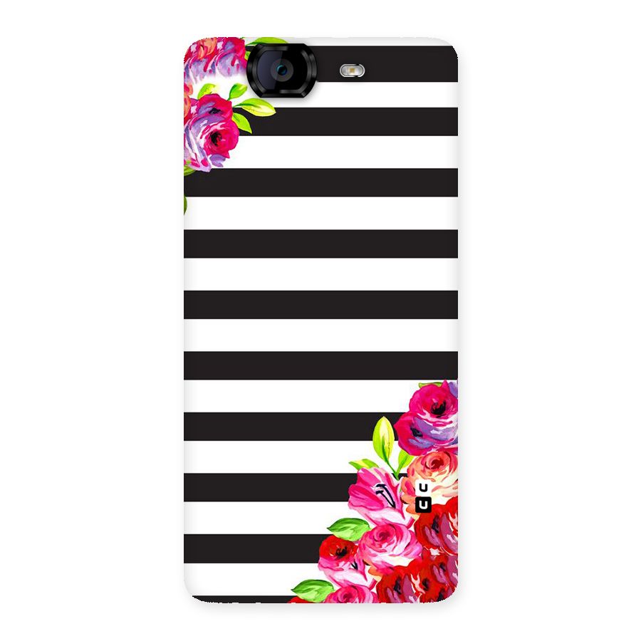 Floral Stripes Back Case for Canvas Knight A350
