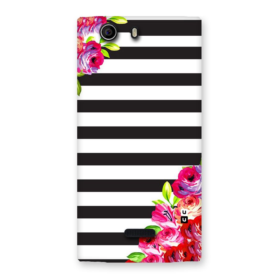 Floral Stripes Back Case for Canvas Nitro 2 E311