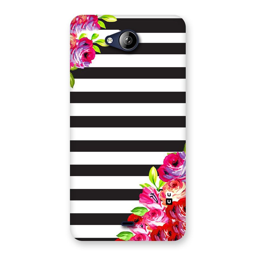Floral Stripes Back Case for Canvas Play Q355