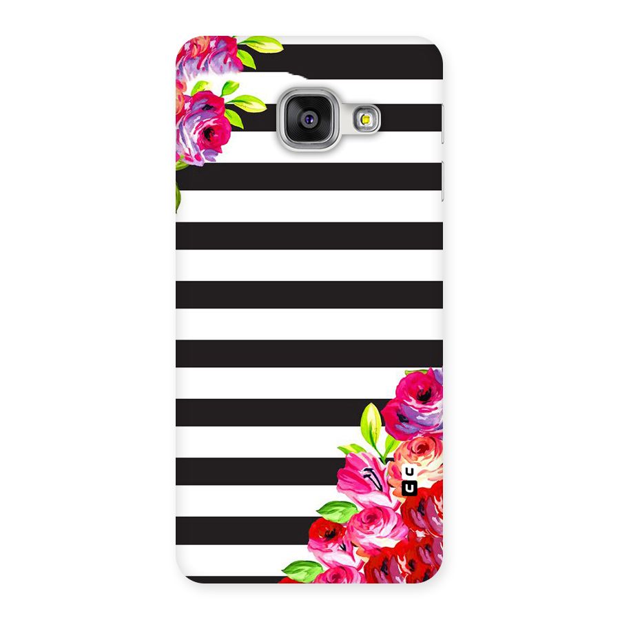 Floral Stripes Back Case for Galaxy A3 2016