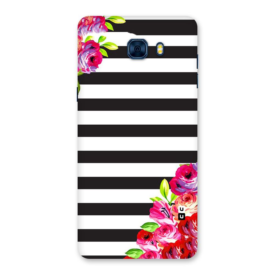 Floral Stripes Back Case for Galaxy C7 Pro