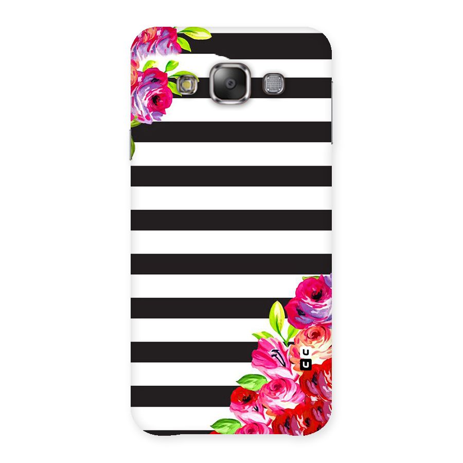 Floral Stripes Back Case for Galaxy E7