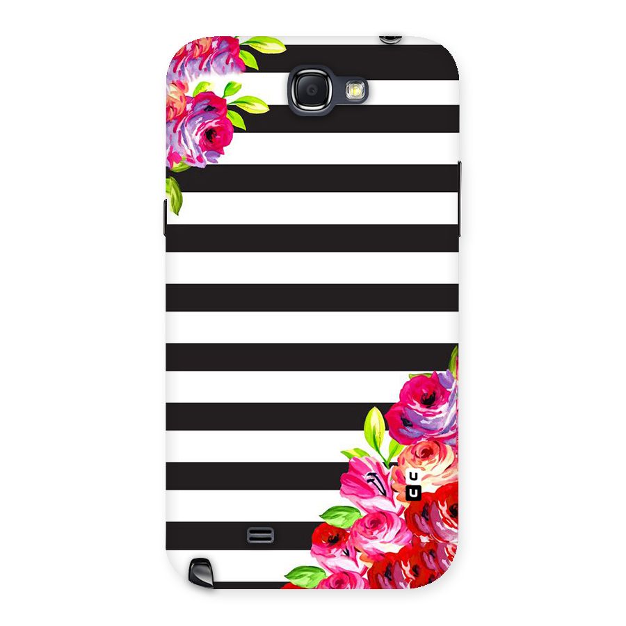 Floral Stripes Back Case for Galaxy Note 2