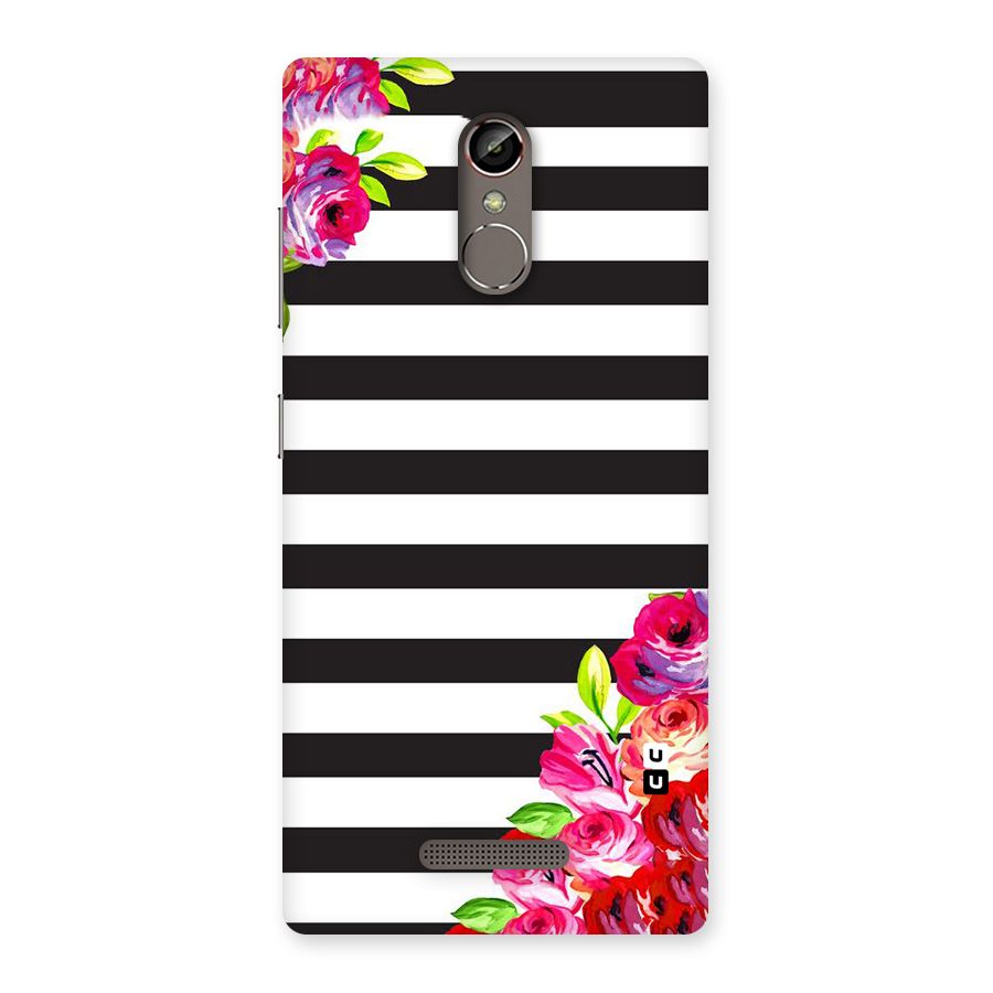 Floral Stripes Back Case for Gionee S6s