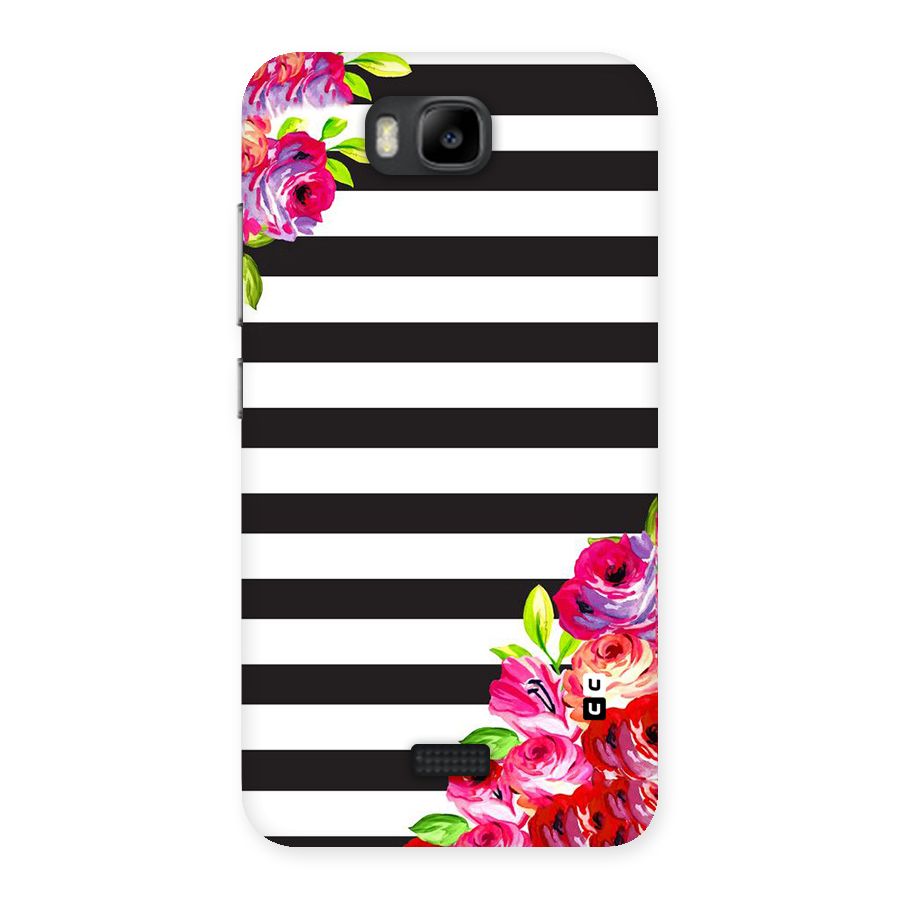 Floral Stripes Back Case for Honor Bee