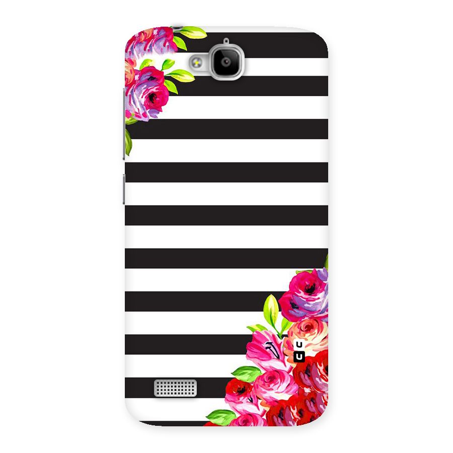 Floral Stripes Back Case for Honor Holly
