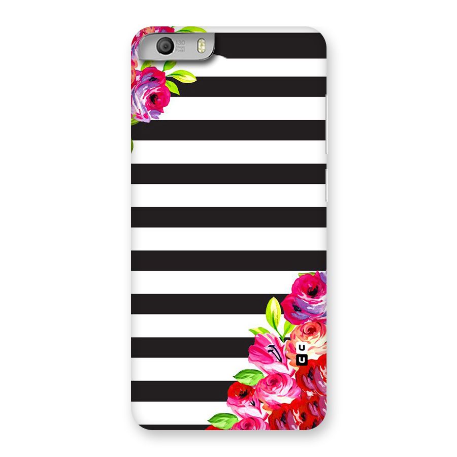Floral Stripes Back Case for Micromax Canvas Knight 2