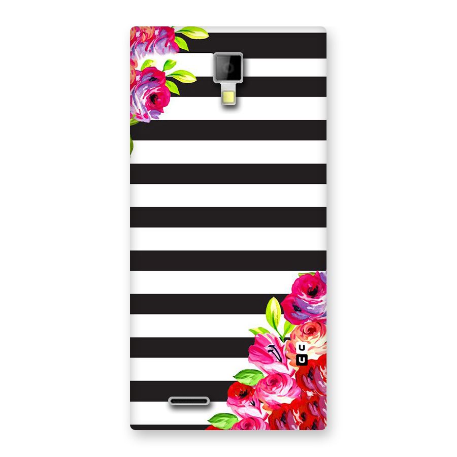 Floral Stripes Back Case for Micromax Canvas Xpress A99
