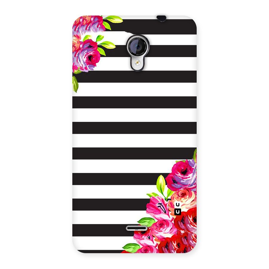Floral Stripes Back Case for Micromax Unite 2 A106