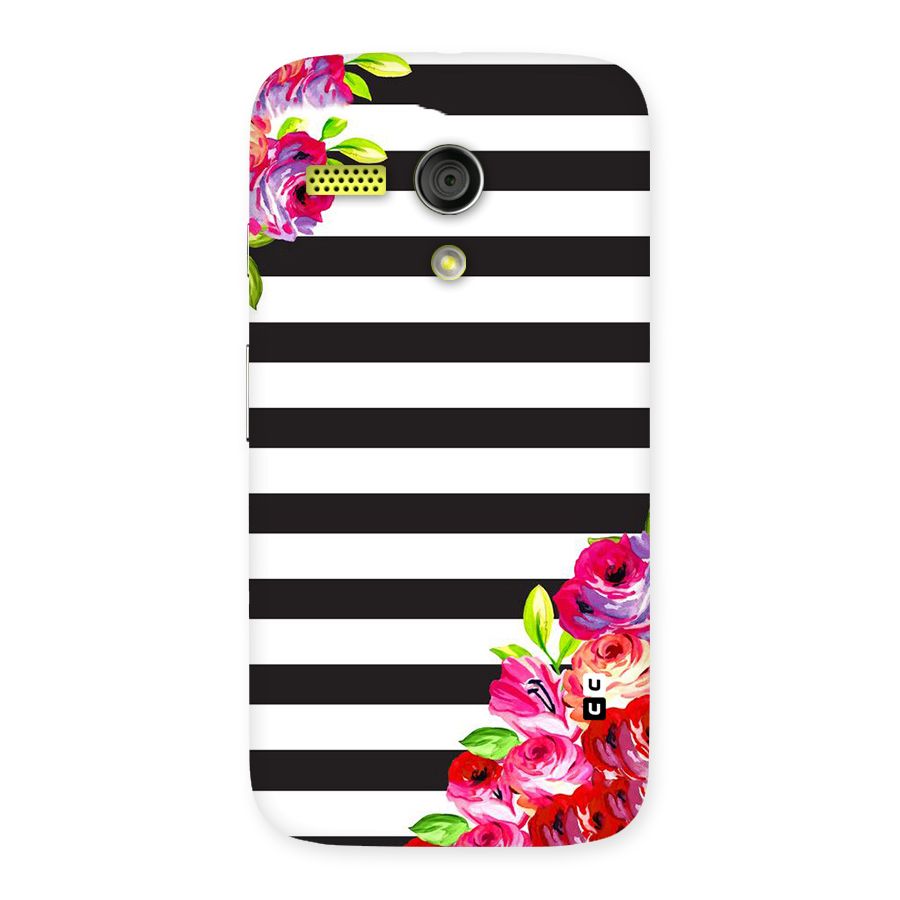Floral Stripes Back Case for Moto G